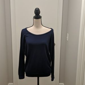 Anthropologie Bordeaux lace back navy sweatshirt